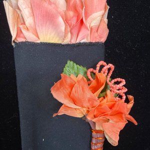 Matching Pocket Square and Boutonniere